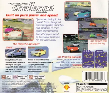 Porsche Challenge (US) box cover back